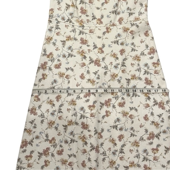 CeCe Cottagecore Midi Dress Off White Soft Floral Print NWT Women’s Size 2 - Picture 10 of 11
